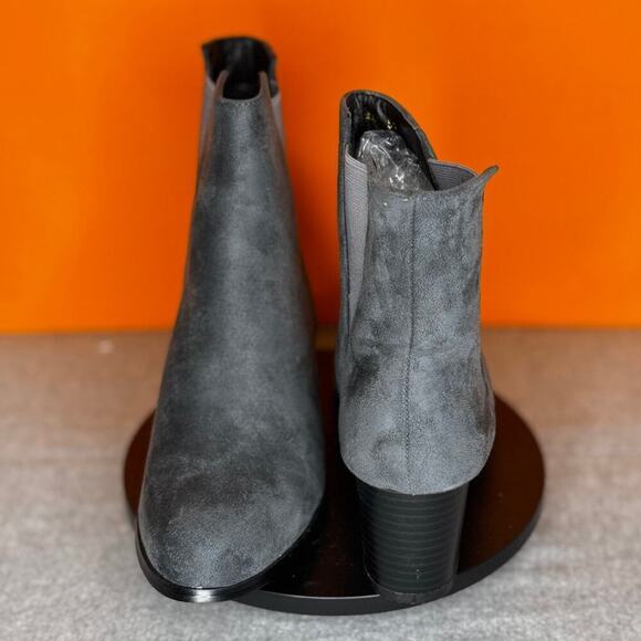 Allegra K Women's Pointed Toe Block Heel Ankle Chelsea Boots Blue Size 8.5 - Picture 4 of 7